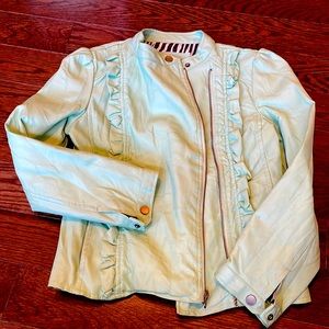 B. Hip by Me Jane Aqua Leather Jacket Girls 10/12